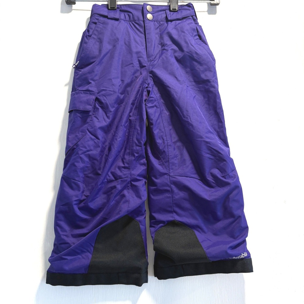 Columbia Bugaboo Omni-Heat Purple Snow Pants Kids XXS 4/5 Waterproof Ski Trouser - Picture 2 of 16